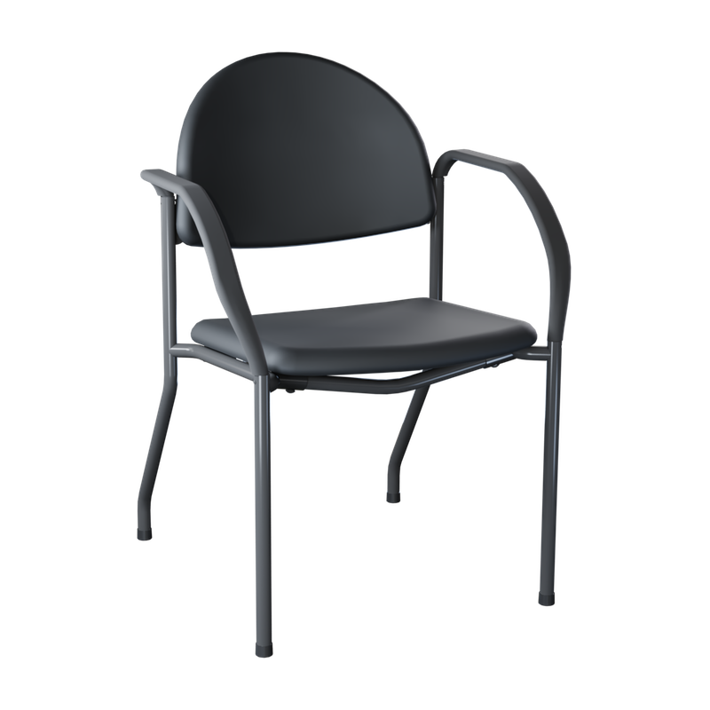 Side Chair in Black Satin