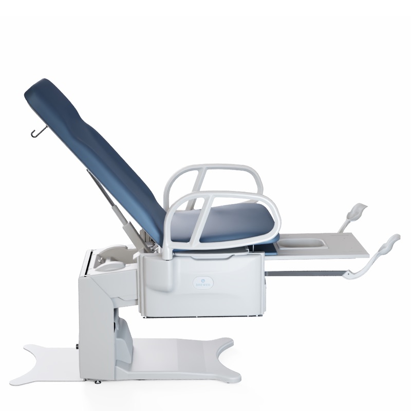 FLEX High-Low Plus Power Exam Table in high position showing full women's health package installed