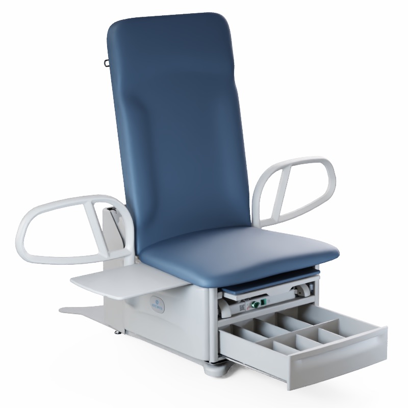 FLEX High-Low Plus Power Exam Table with storage open