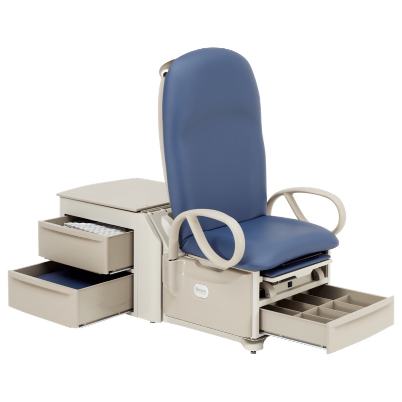 Access High-Low Medical Exam Table with storage in open position